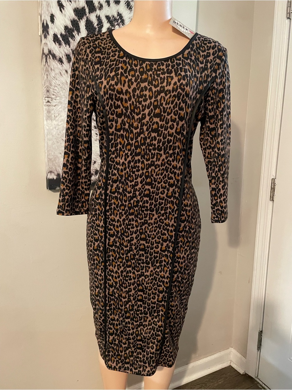New Leopard Animal print soft comfort stretch slimming dress outfit Large bodyco
